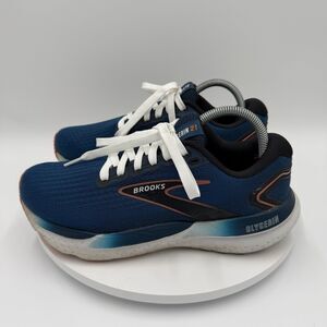 Brooks Glycerin GTS 21 Mens Size 8.5 EE Wide Blue White Black Running Sneakers